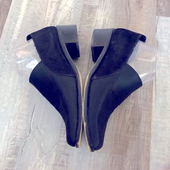 Donald J Pliner black stretchy fabric front suede back slip on loafers US 7.5 - Picture 5 of 10